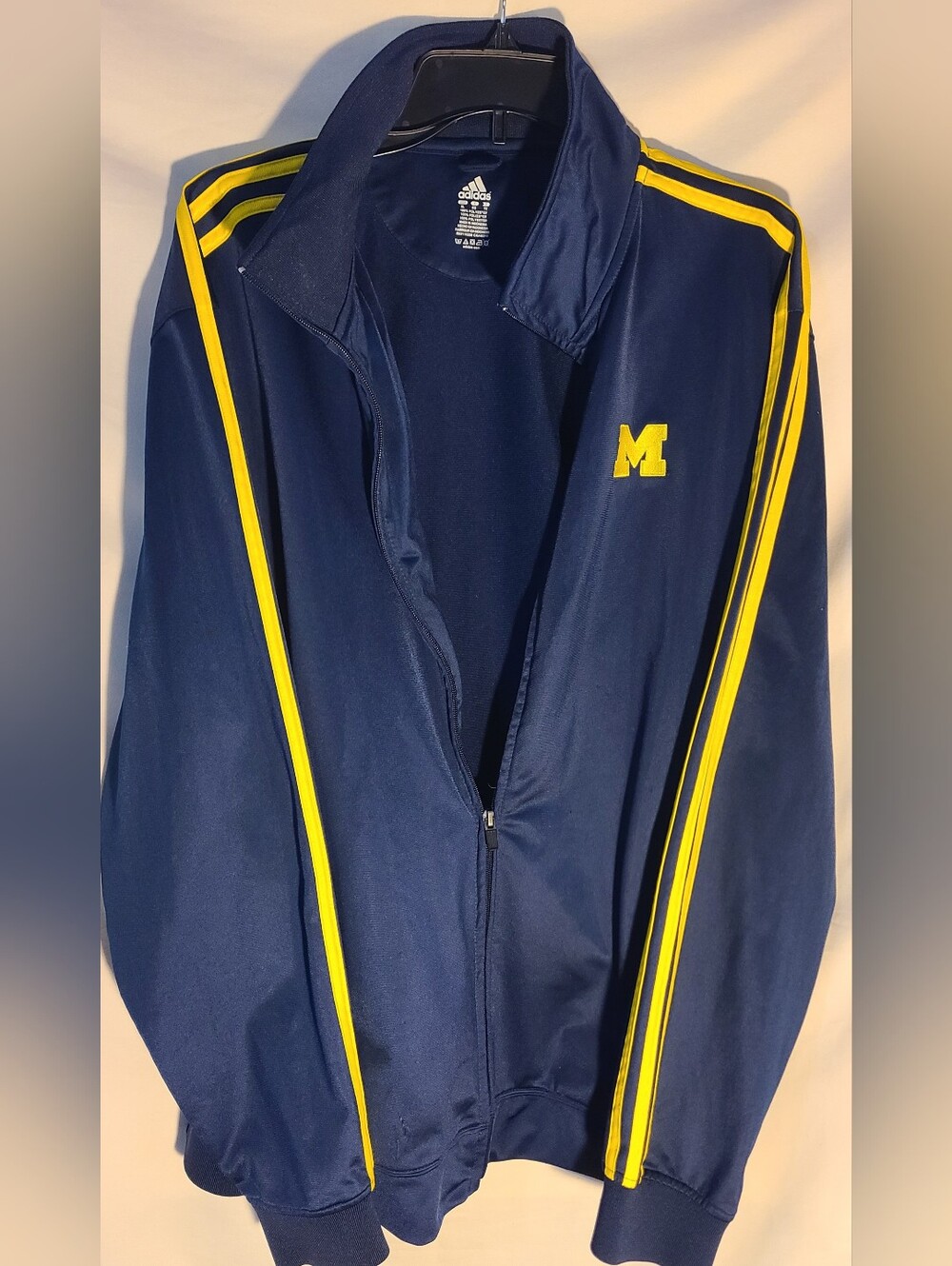 adidas University of Michigan Men's Zip Track Jacket with 'M' Logo